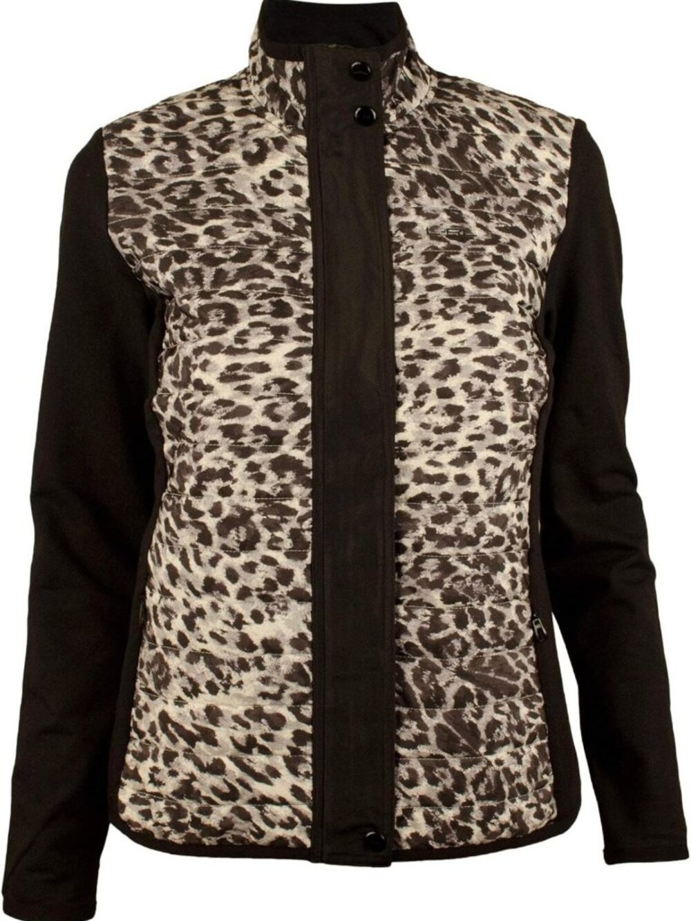 Quilted-Front Animal Print Jacket for Women - Stylish XS Outerwear Top